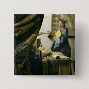 Bóton Quadrado 5.08cm O estúdio do artista, c.1665-6