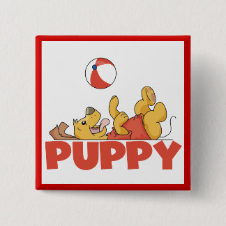 Bóton Quadrado 5.08cm O filhote de cachorro joga o camiseta e os present