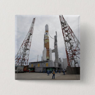 Bóton Quadrado 5.08cm O foguete de H-IIB na plataforma de lançamento