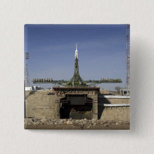 Bóton Quadrado 5.08cm O foguete de Soyuz é erigido na posição 6