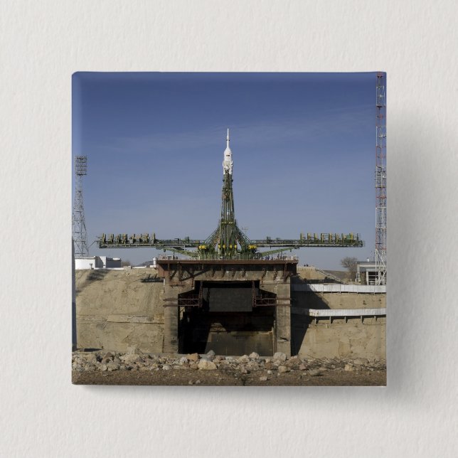 Bóton Quadrado 5.08cm O foguete Soyuz é erguido na posição 6 (Frente)