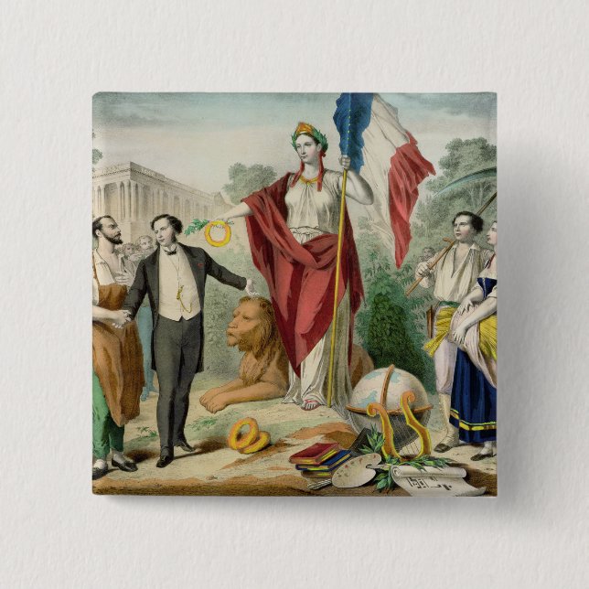 Bóton Quadrado 5.08cm O French Republic (Frente)