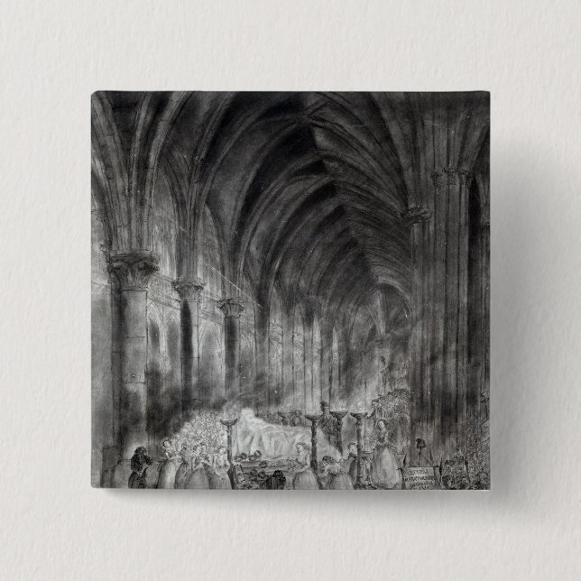 Bóton Quadrado 5.08cm O funeral de Jean Paul Marat (Frente)