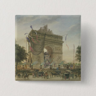 Bóton Quadrado 5.08cm O funeral de Victor Hugo 1885