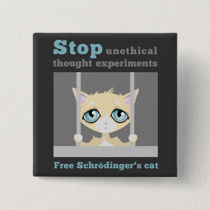 Bóton Quadrado 5.08cm O gato de Schrodinger livre