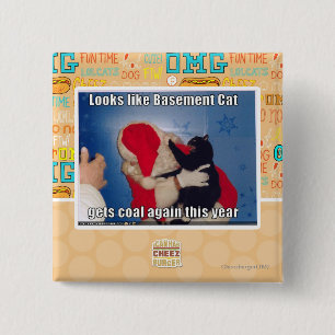 Bóton Quadrado 5.08cm O gato do porão obtem o carvão