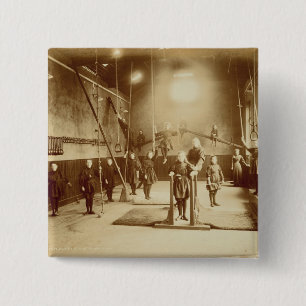 Bóton Quadrado 5.08cm O ginásio da menina na instituição surda e muda,