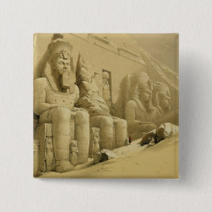 Bóton Quadrado 5.08cm O grande templo de Abu Simbel, Nubia, de "Egipto