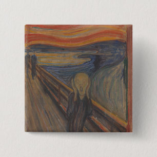 Bóton Quadrado 5.08cm O Grito da Natureza por Edvard Munch 1893