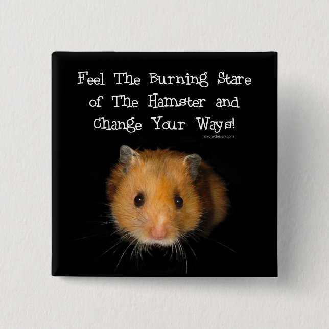 Bóton Quadrado 5.08cm O Hamster (Frente)