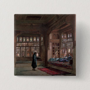 Bóton Quadrado 5.08cm O Harem do Sheikh Sadat, o Cairo, 1870