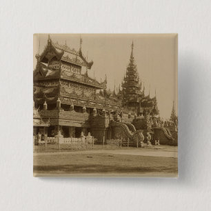 Bóton Quadrado 5.08cm O Hman Kyaung ou o monastério de vidro, Burma