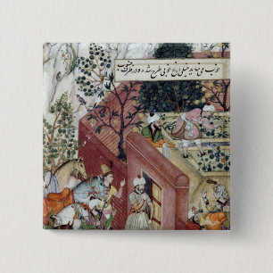 Bóton Quadrado 5.08cm O imperador Babur de Mughal