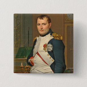 Bóton Quadrado 5.08cm O imperador Napoleon em seu estudo no Tuileries