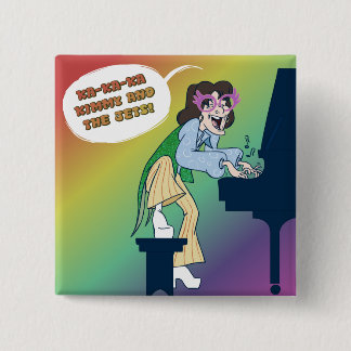 Bóton Quadrado 5.08cm O Ka Kimmy do Ka do Ka e os jatos abotoam-se