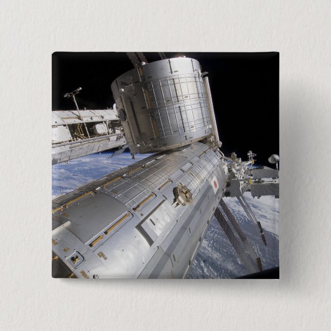 Bóton Quadrado 5.08cm O laboratório do Japonês Experiment Module Kibo (Frente)