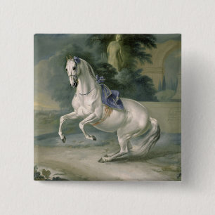 Bóton Quadrado 5.08cm O levade "Leal" branco do en do garanhão, 1721