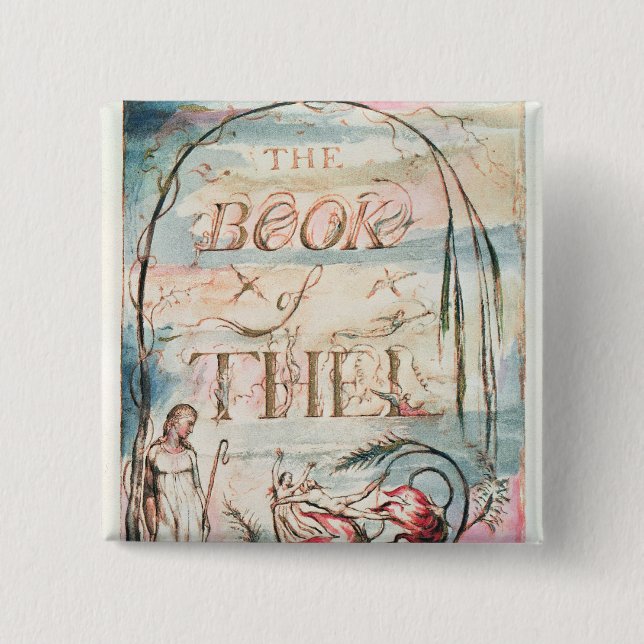 Bóton Quadrado 5.08cm O livro de Thel; Frontispício, 1789 (Frente)