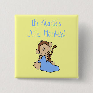 Bóton Quadrado 5.08cm O Macaco do Auntie - camiseta e presentes azuis