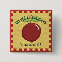 Bóton Quadrado 5.08cm O maior professor do mundo