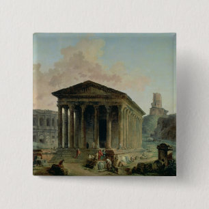 Bóton Quadrado 5.08cm O Maison Carree com o anfiteatro