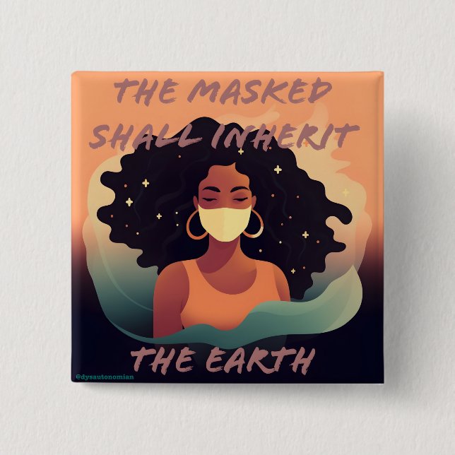 Bóton Quadrado 5.08cm o mascarado herdará o botão terrestre (Frente)