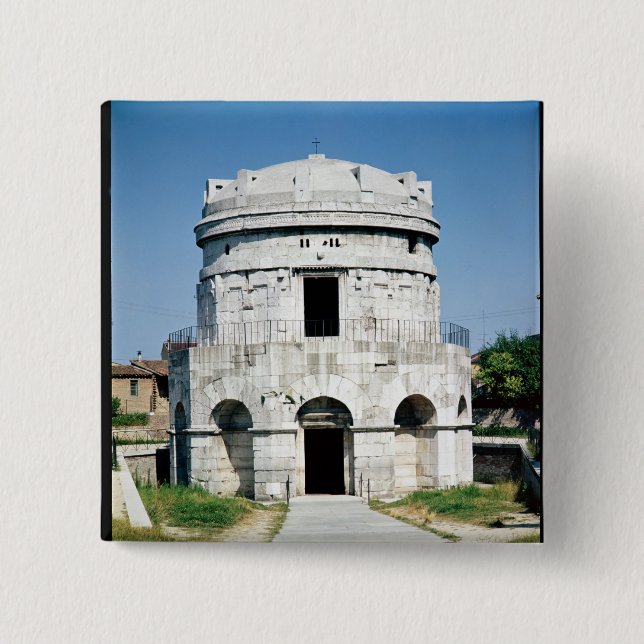 Bóton Quadrado 5.08cm O mausoléu de Theodoric (Frente)