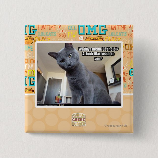 Bóton Quadrado 5.08cm O meio de Wadya "obtem a ajuda"? (Frente)