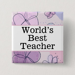 Bóton Quadrado 5.08cm O melhor alfinete de professores do mundo