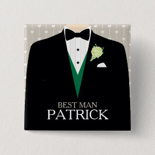 Bóton Quadrado 5.08cm O melhor botão personalizado do rosa verde do