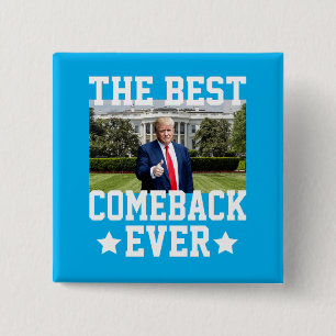 Bóton Quadrado 5.08cm O melhor retorno de sempre Trump 47º presidente
