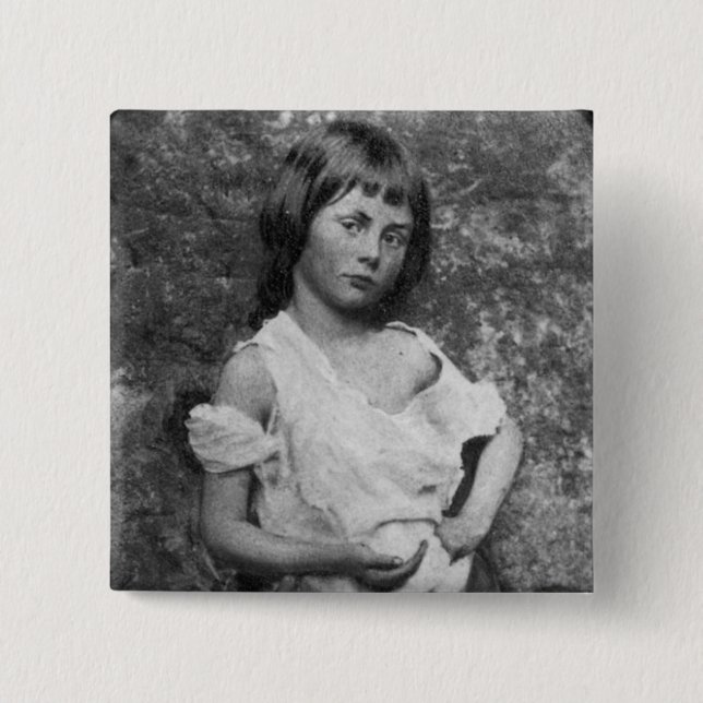 Bóton Quadrado 5.08cm O Mendigo/Alice Liddell ~ 1859 (Frente)
