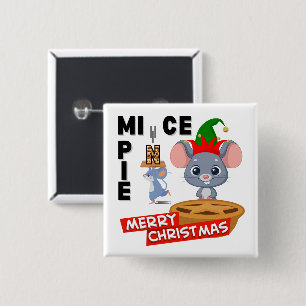 Bóton Quadrado 5.08cm O MICE que pegou a letra N de um Mince Pie.