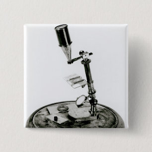 Bóton Quadrado 5.08cm O microscópio de Darwin