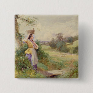 Bóton Quadrado 5.08cm O Milkmaid, 1860