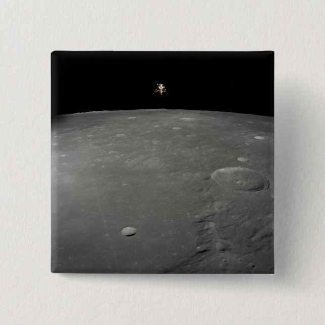 Bóton Quadrado 5.08cm O módulo lunar Apollo 12 Intrepid (Frente)