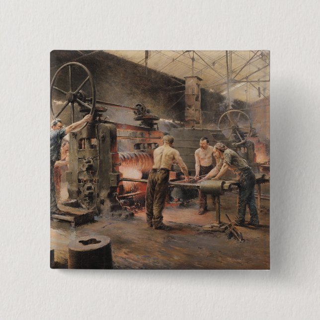 Bóton Quadrado 5.08cm O moinho de rolamento (Frente)