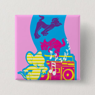 Bóton Quadrado 5.08cm O narcótico bate os pés felizes