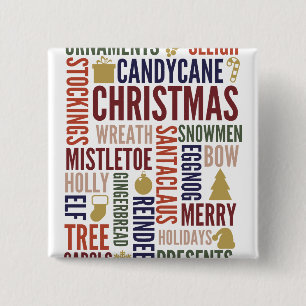 Bóton Quadrado 5.08cm O Natal exprime o botão de Pinback do feriado
