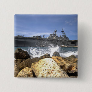 Bóton Quadrado 5.08cm O navio de assalto anfíbio USS Kearsarge