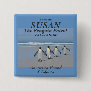 Bóton Quadrado 5.08cm O nome de etiqueta da patrulha do pinguim