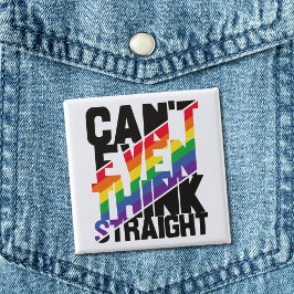 Bóton Quadrado 5.08cm O orgulho LGBTQ nem sequer consegue pensar que het