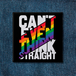 Bóton Quadrado 5.08cm O orgulho LGBTQ nem sequer consegue pensar que het