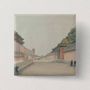 Bóton Quadrado 5.08cm O palácio imperial em Peking