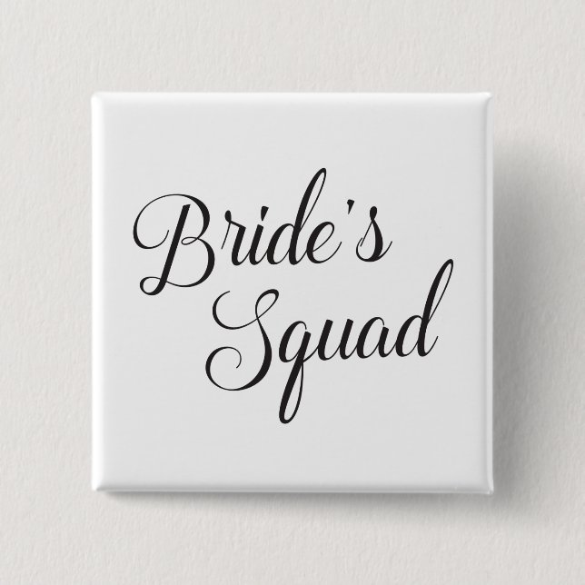 Bóton Quadrado 5.08cm O pelotão da noiva da festa de solteira (Frente)