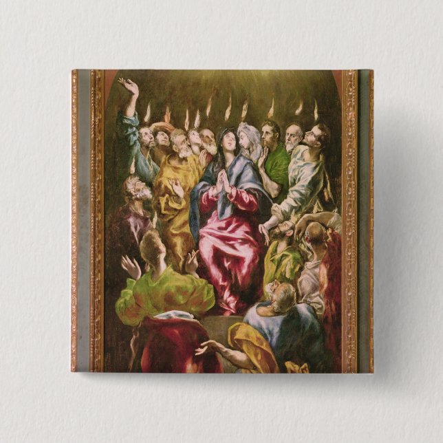Bóton Quadrado 5.08cm O Pentecost, c.1604-14 (Frente)