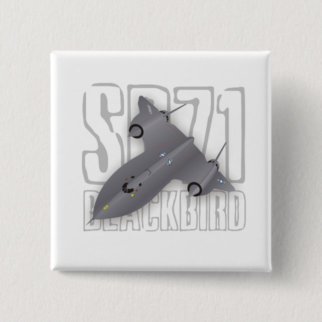 Bóton Quadrado 5.08cm O plano de espião supersónico o mais rápido: Melro (Frente)