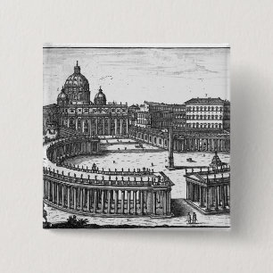 Bóton Quadrado 5.08cm O plano original de Bernini para o quadrado de St