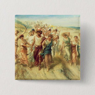 Bóton Quadrado 5.08cm O poeta Anacreon (570-485 BC) com seus musas, 189