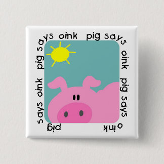 Bóton Quadrado 5.08cm O porco diz Oink t-shirt e presentes
